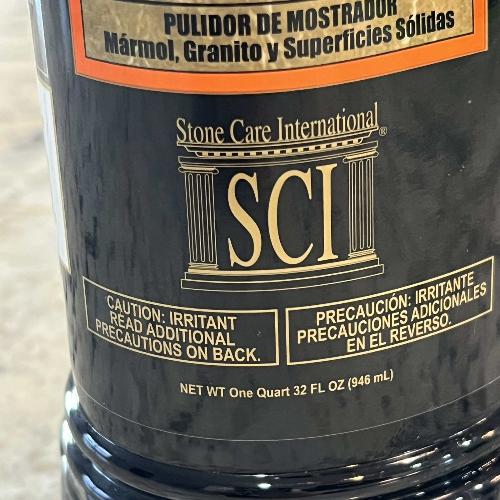 USED 80% Full SCI International Stone Polish Countertop 32 fl oz Granite Marble