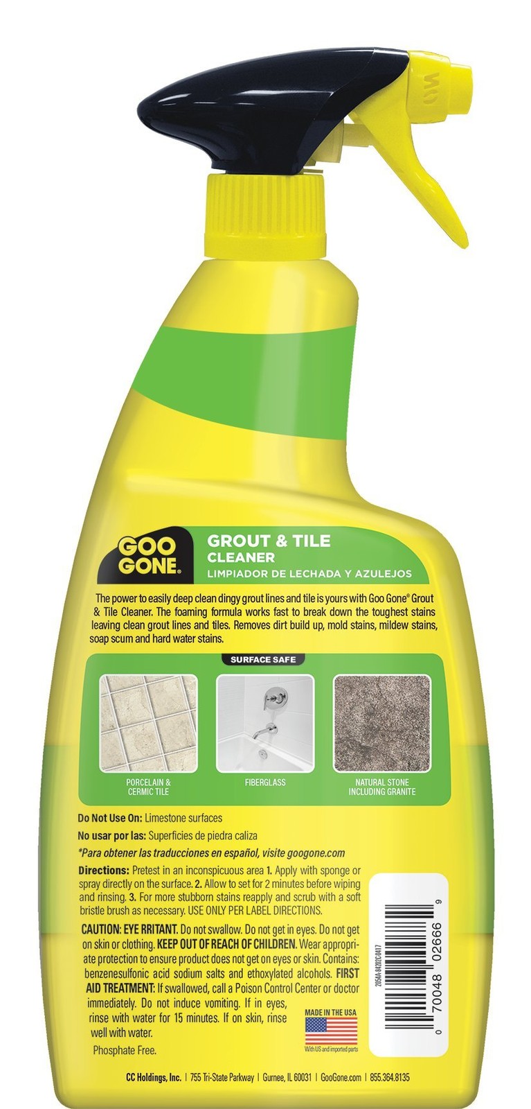 Goo Gone Grout & Tile Cleaner – 28 Ounce – 28 Fl Oz (Pack of 1), YELLOW