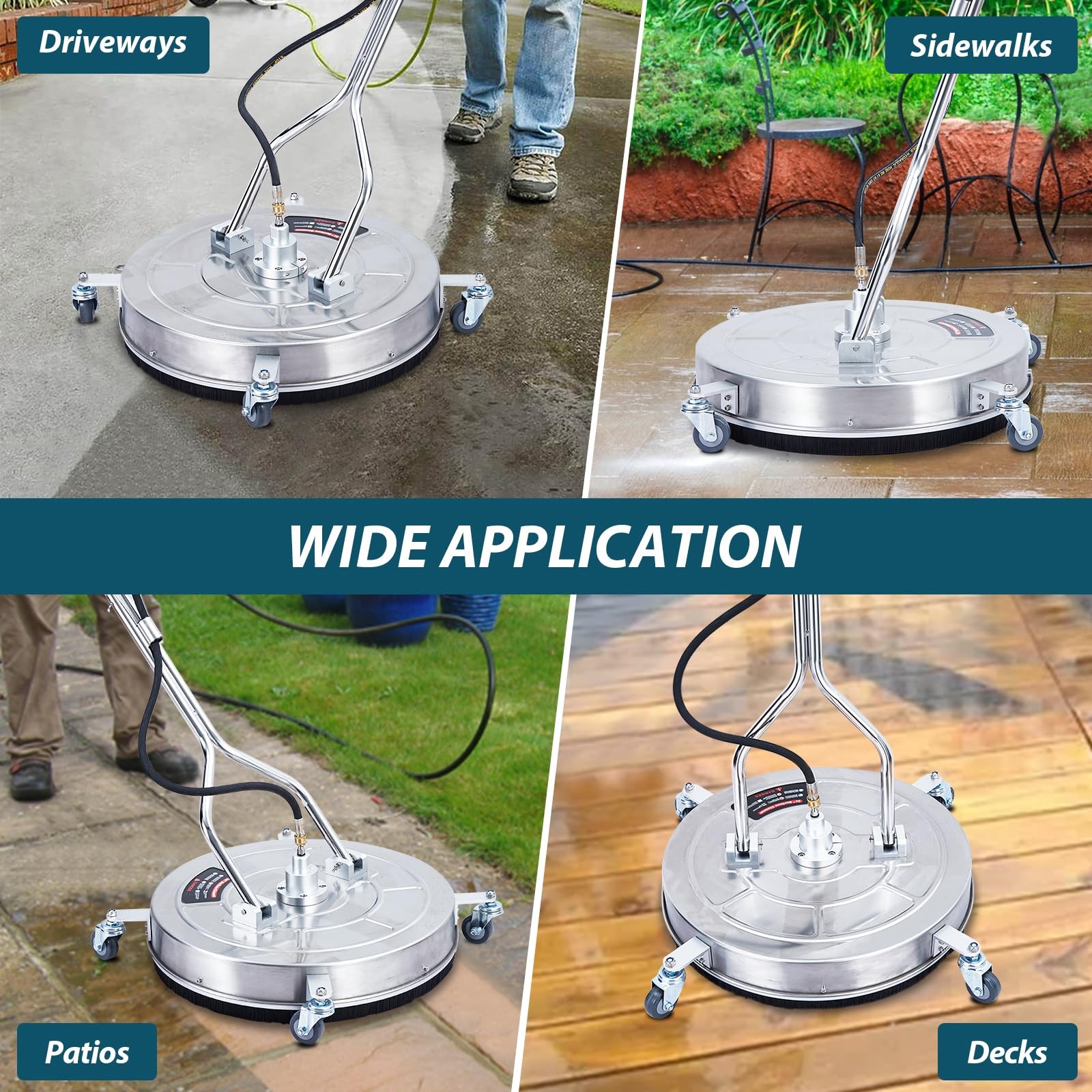 24″ Pressure Washer Attachment with Wheels | 4000 PSI, Quick Connect