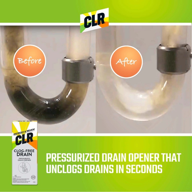 CLR Brand Clog-Free Drain Opener, Chemical-Free Pressurized Air Canister