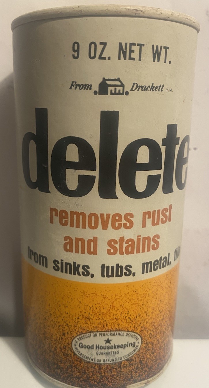 1966 Delete Removes rust and stains from sinks tubs Tile 9 oz. (weighs 9.5)