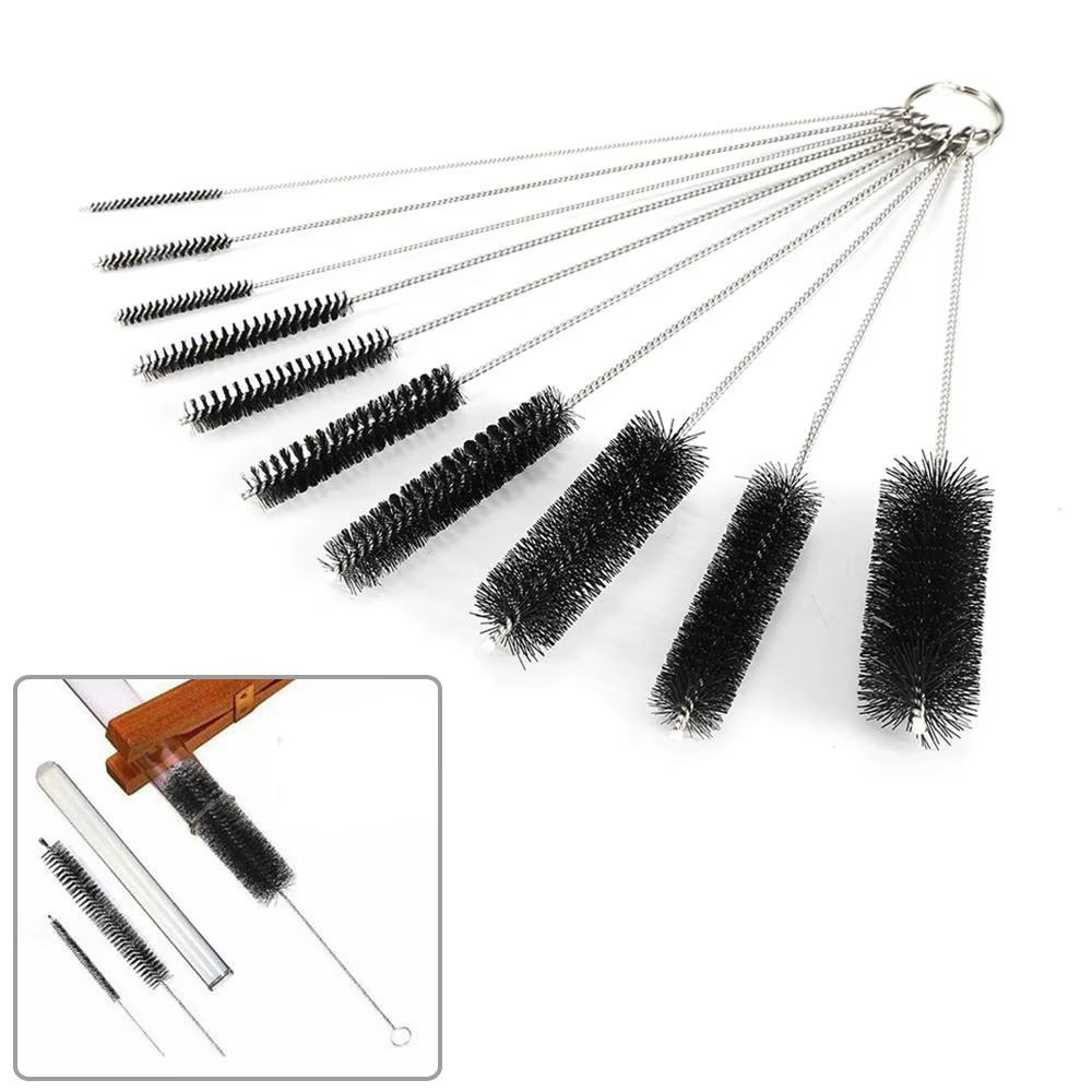 10 Pcs Nylon Straw Brush Cleaner Bottle Tube Pipe Cleaning Set Long Small