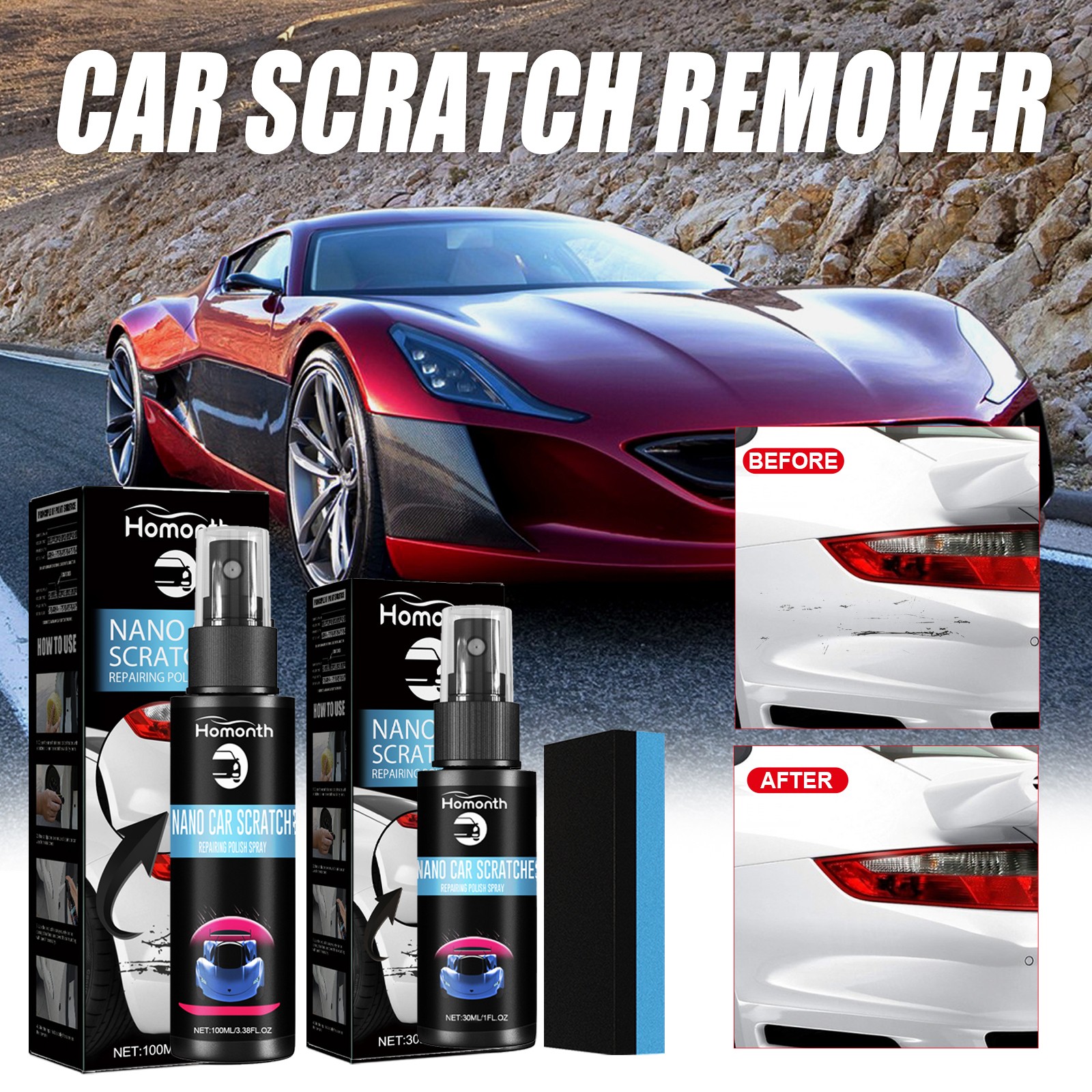 Scratch Repair Spray for Car Paint – Scratch & Swirl Remover Gloss Restorer