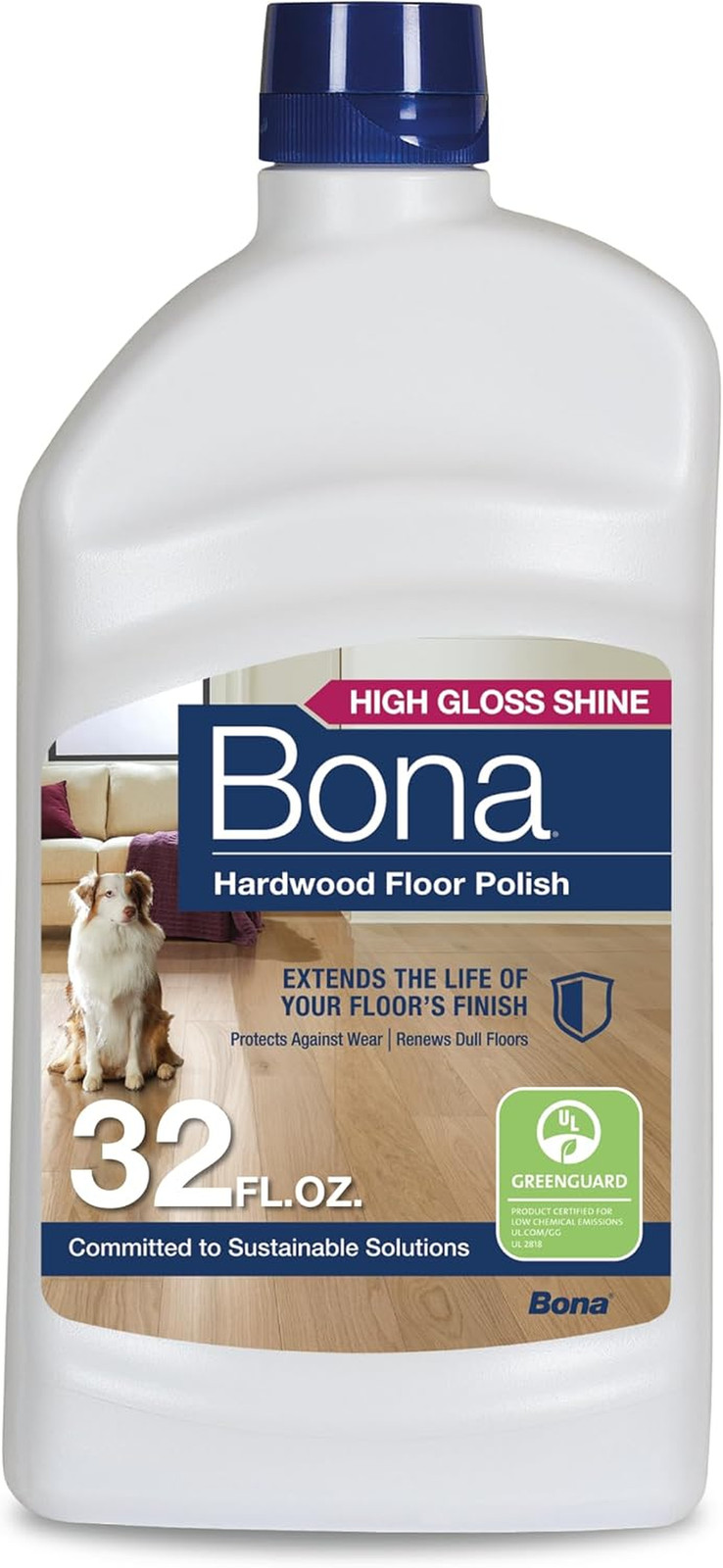 Bona Hardwood Floor Polish, 32 Fl Oz, High Gloss Shine
