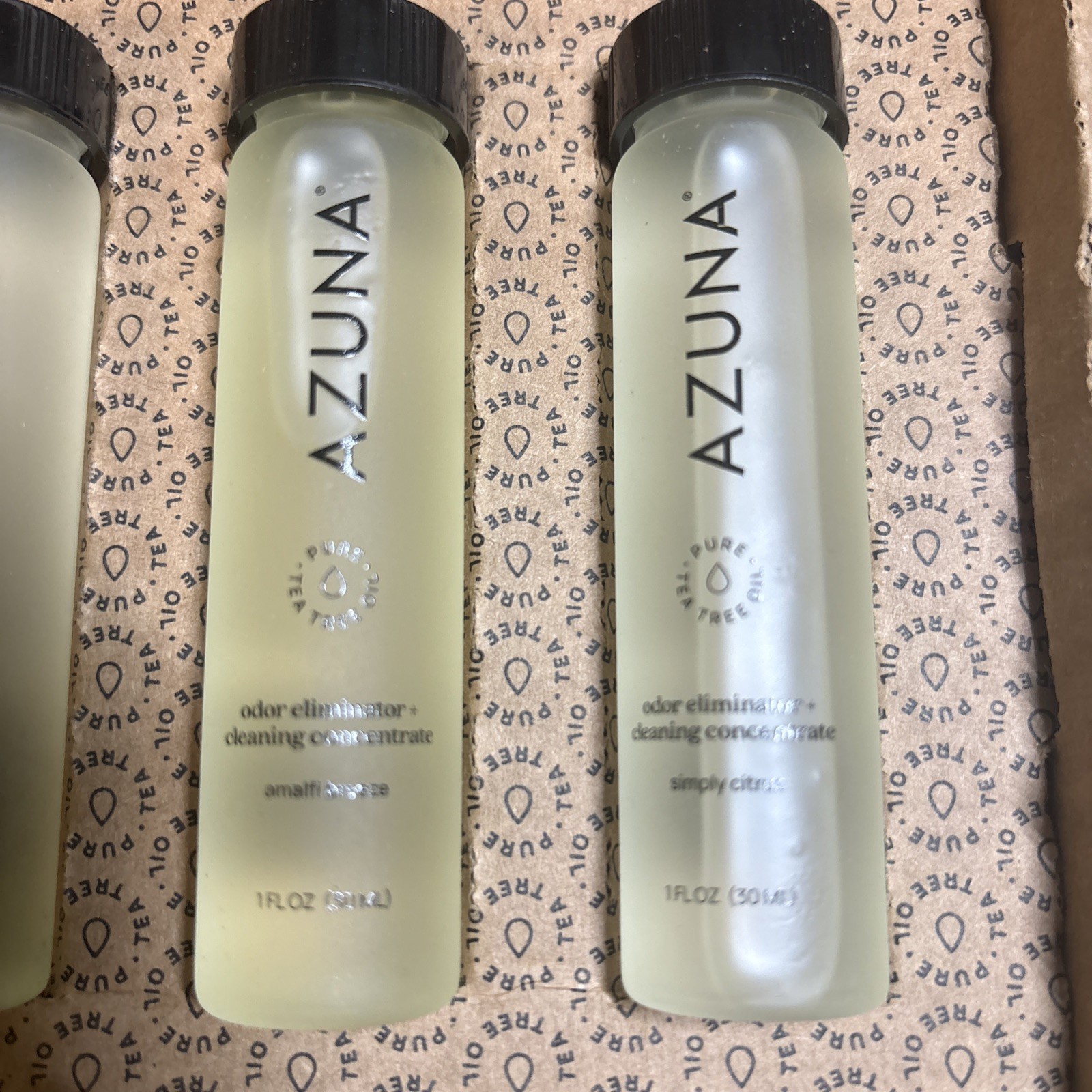 Azuna Odor Eliminator Cleaning Concentrate Refills 4 Pack NIB Amalfi Citrus Natu