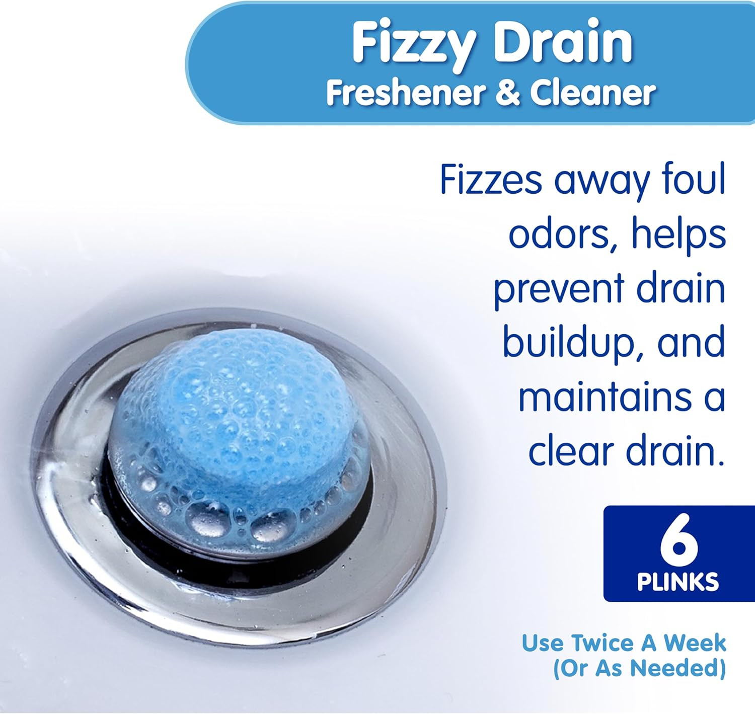 Fizzy Drain Freshener and Cleaner, Prevents Clogs and Removes Odors in Household