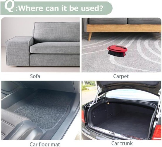 Cleaning Brush, Carpet Brush, for Car Interior and Home, Couch (Red)Color: Red