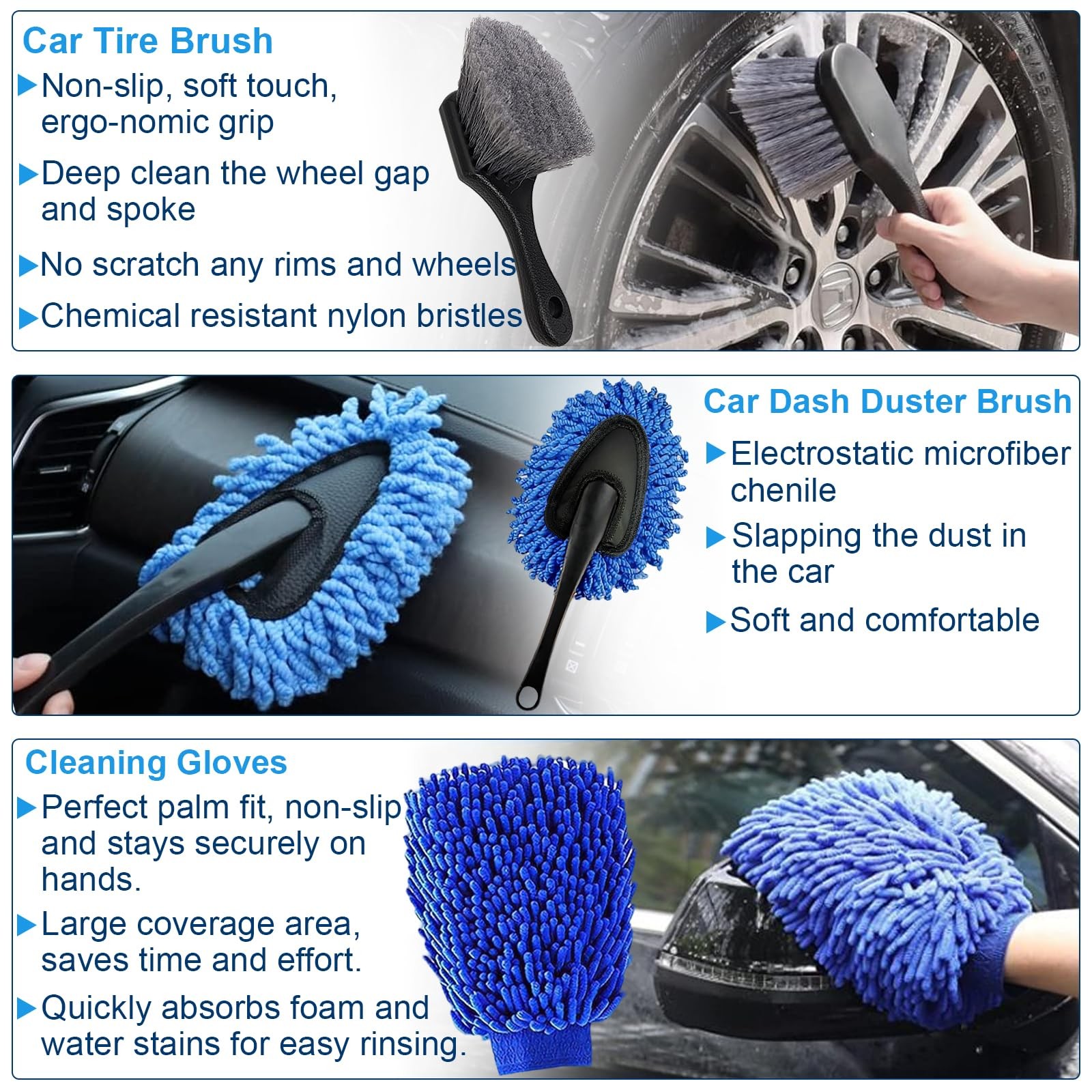 26PCS Car Detailing Kit, Car Detailing Brush Set, Car Cleaning Kit, Auto Deta…