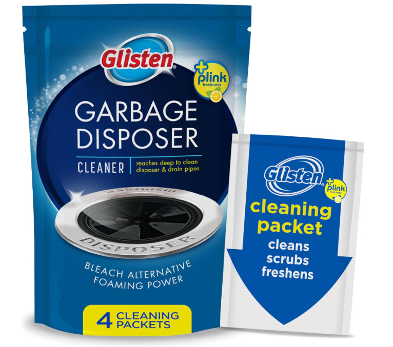 4 Packets Glisten Garbage Disposer Cleaner and Freshener, Sink Disposal Odor Eli