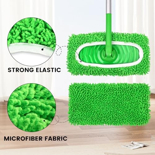 6 Pcs Reusable Microfiber Mop Pads Replacement for Sweeper Mop Washable Refills