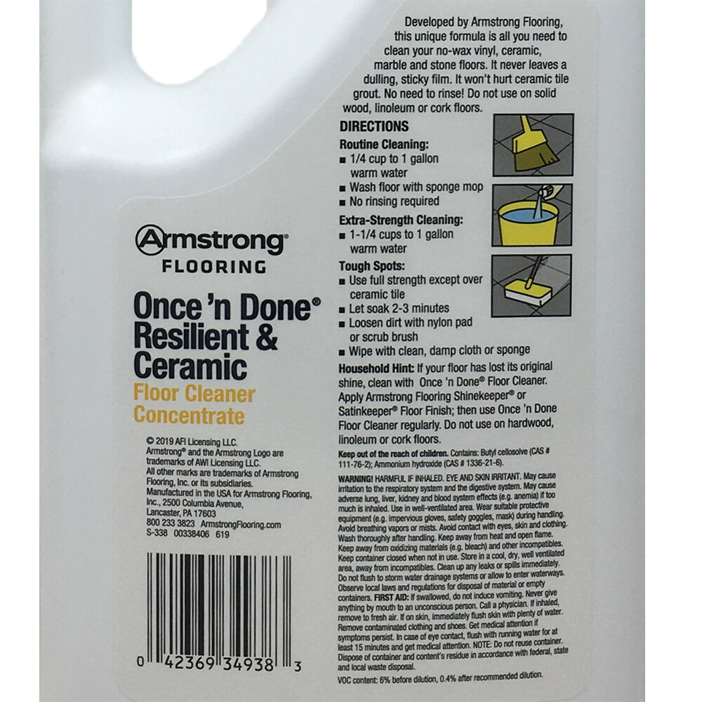 Armstrong Once ‘n Done Resilient & Ceramic Floor Cleaner Concentrate 64oz