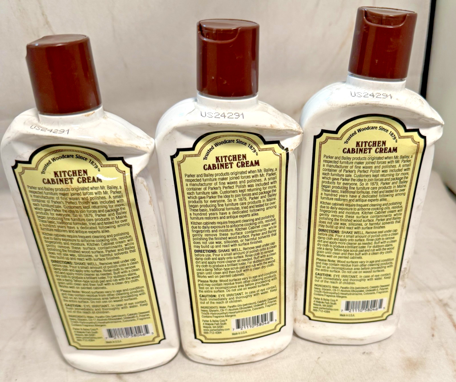 Parker Bailey Kitchen Cabinet Cream 8oz 3 pack Dented Bottles