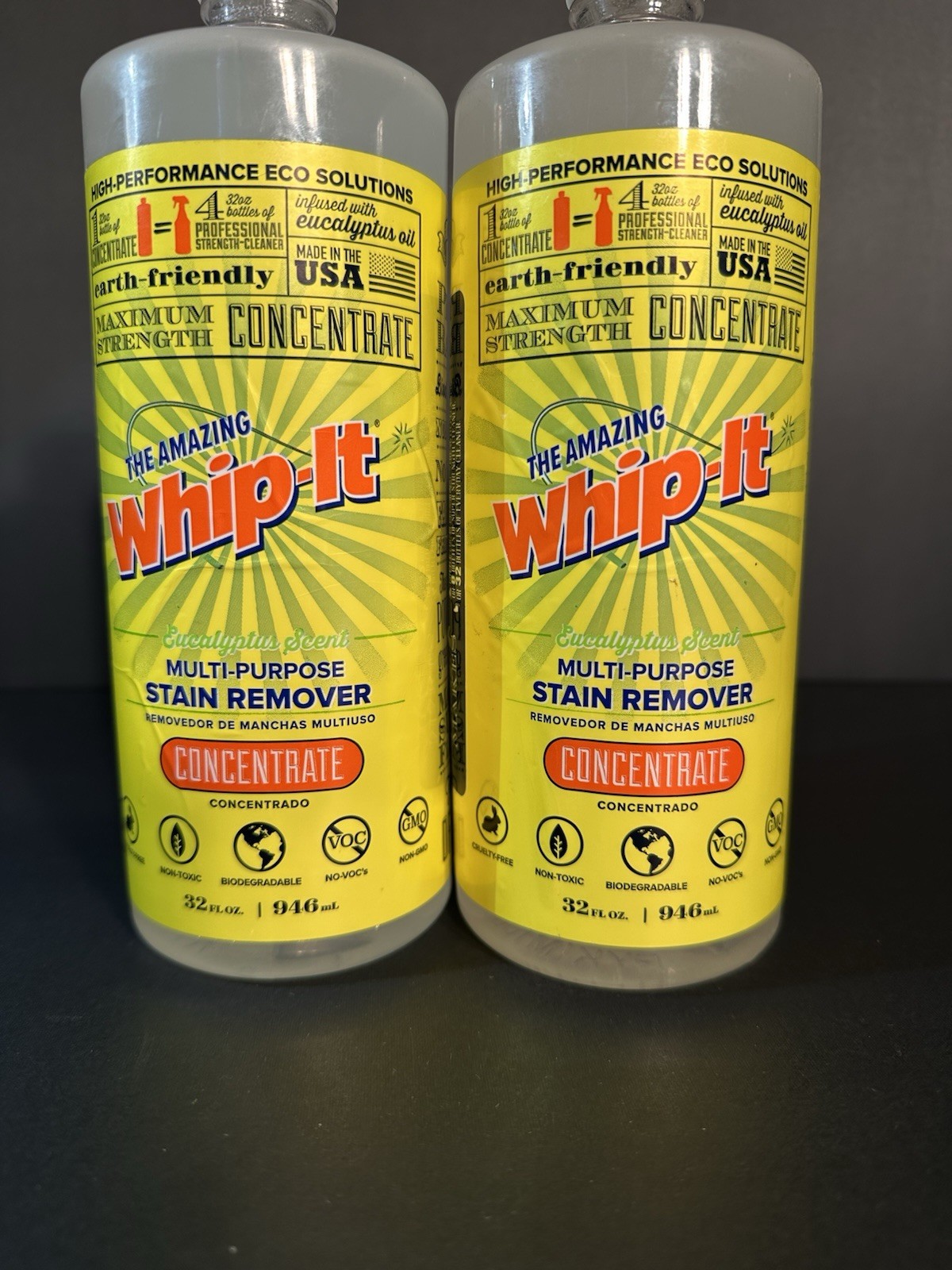 Whip-It Concentrate All Purpose Cleaner & Stain Remover Non Toxic 2 – 32oz New