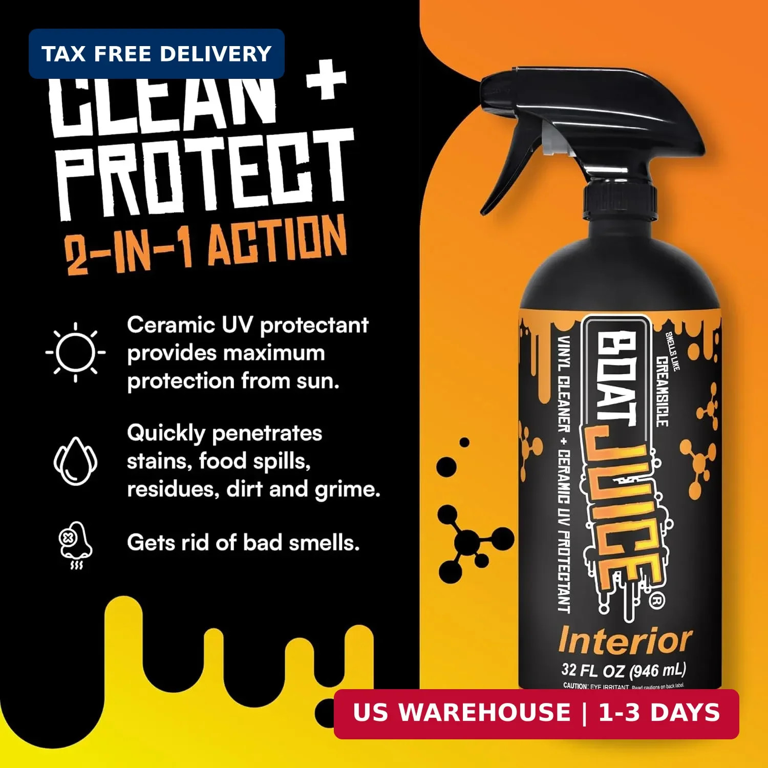 Boat Juice Interior 2-in-1 Vinyl Boat Seat Cleaner & Ceramic UV Protectant Spray