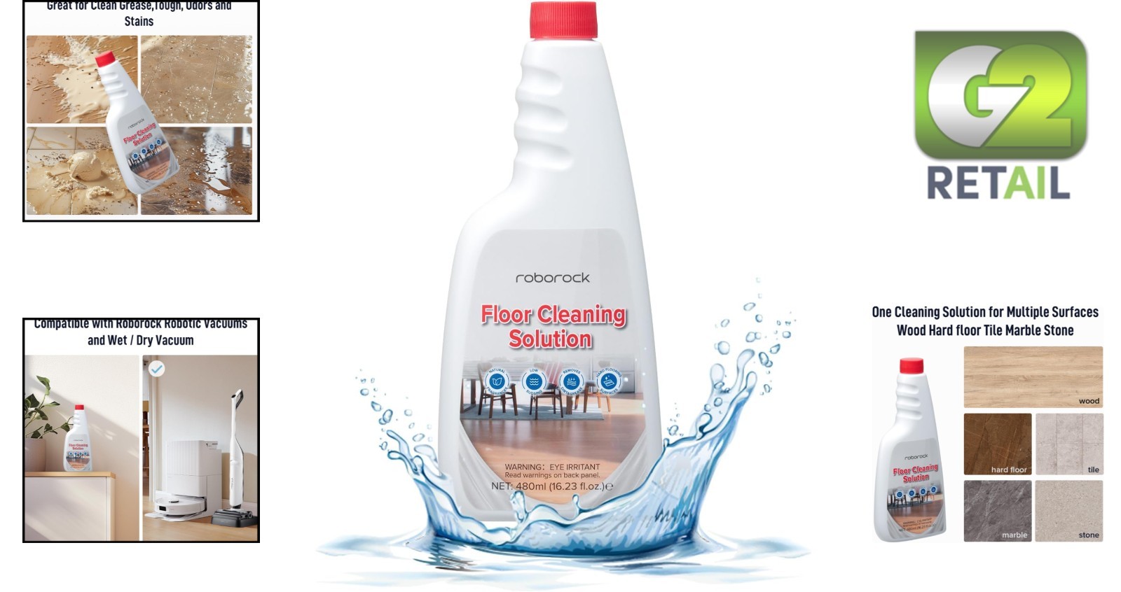 16.23 FL OZ Floor Cleaner for Hardwood, Tile & Laminate – Eco Friendly & Safe