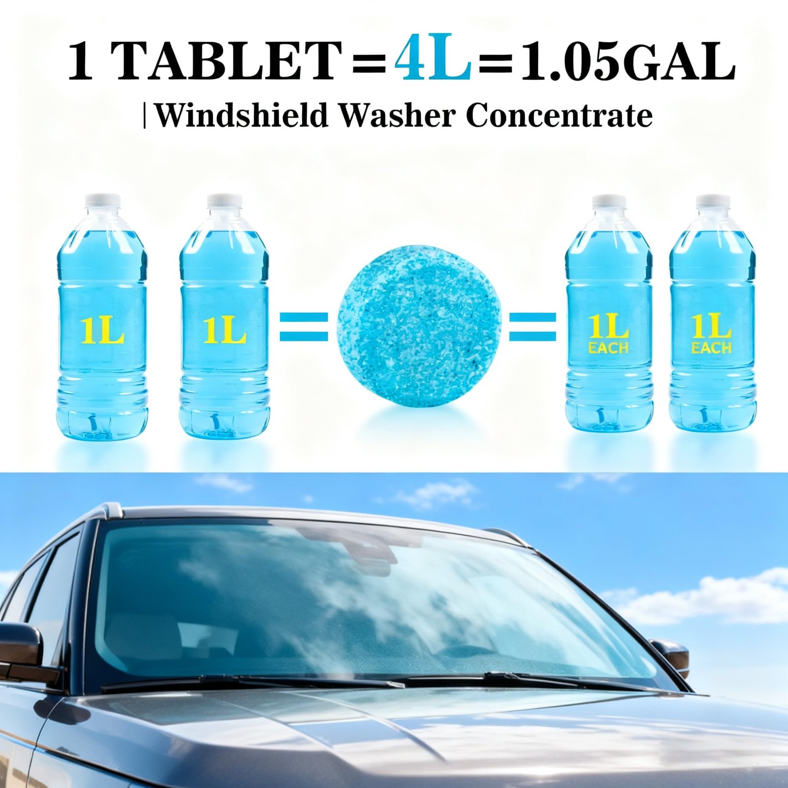 Car Windshield Washer Tablets 100PCS Glass Cleaner Effervescent Fluid Tabs USNew