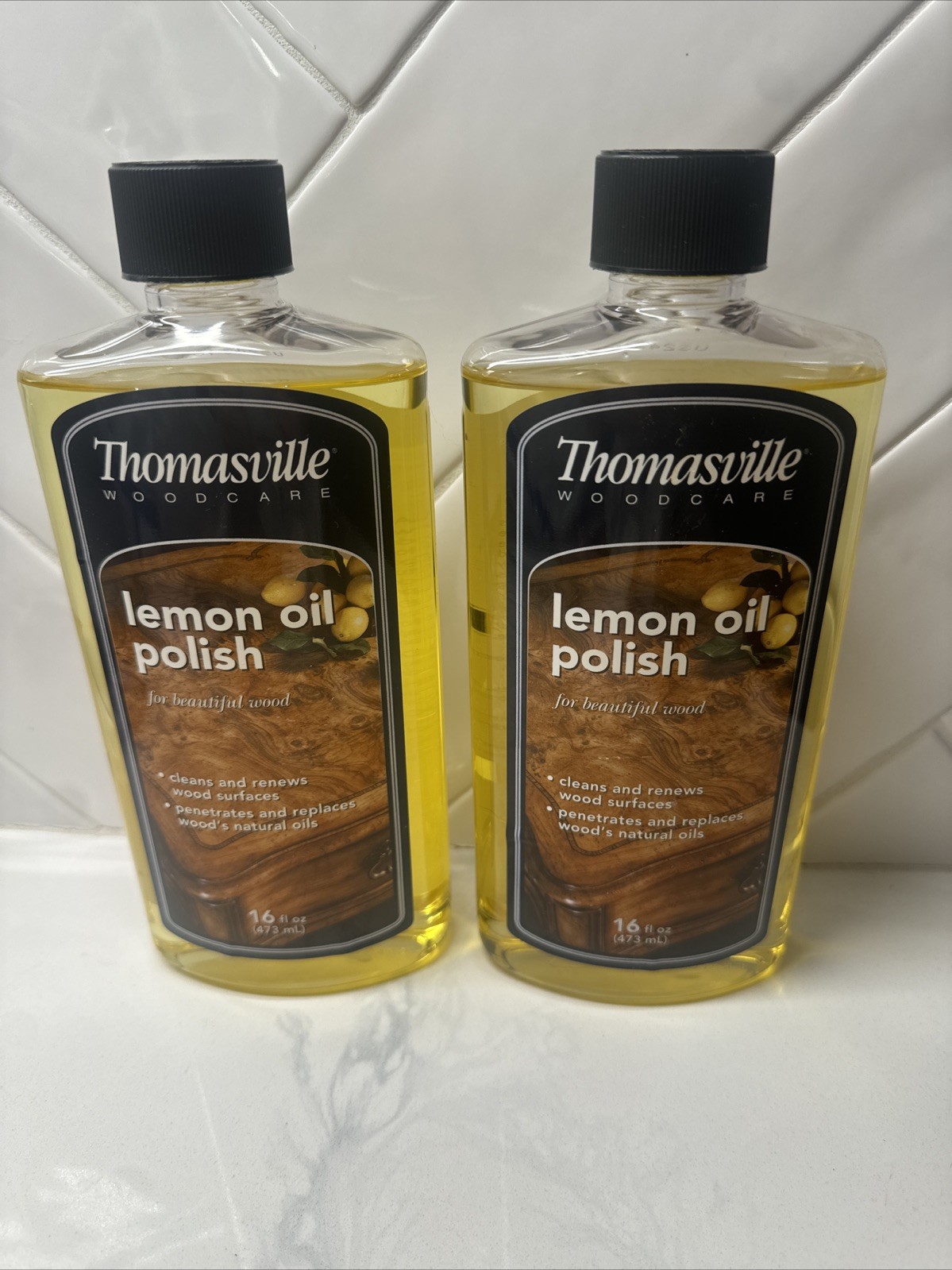 2 Thomasville Wood Cleaner & Furniture Polish Lemon Oil, Restores Surfaces, 16oz