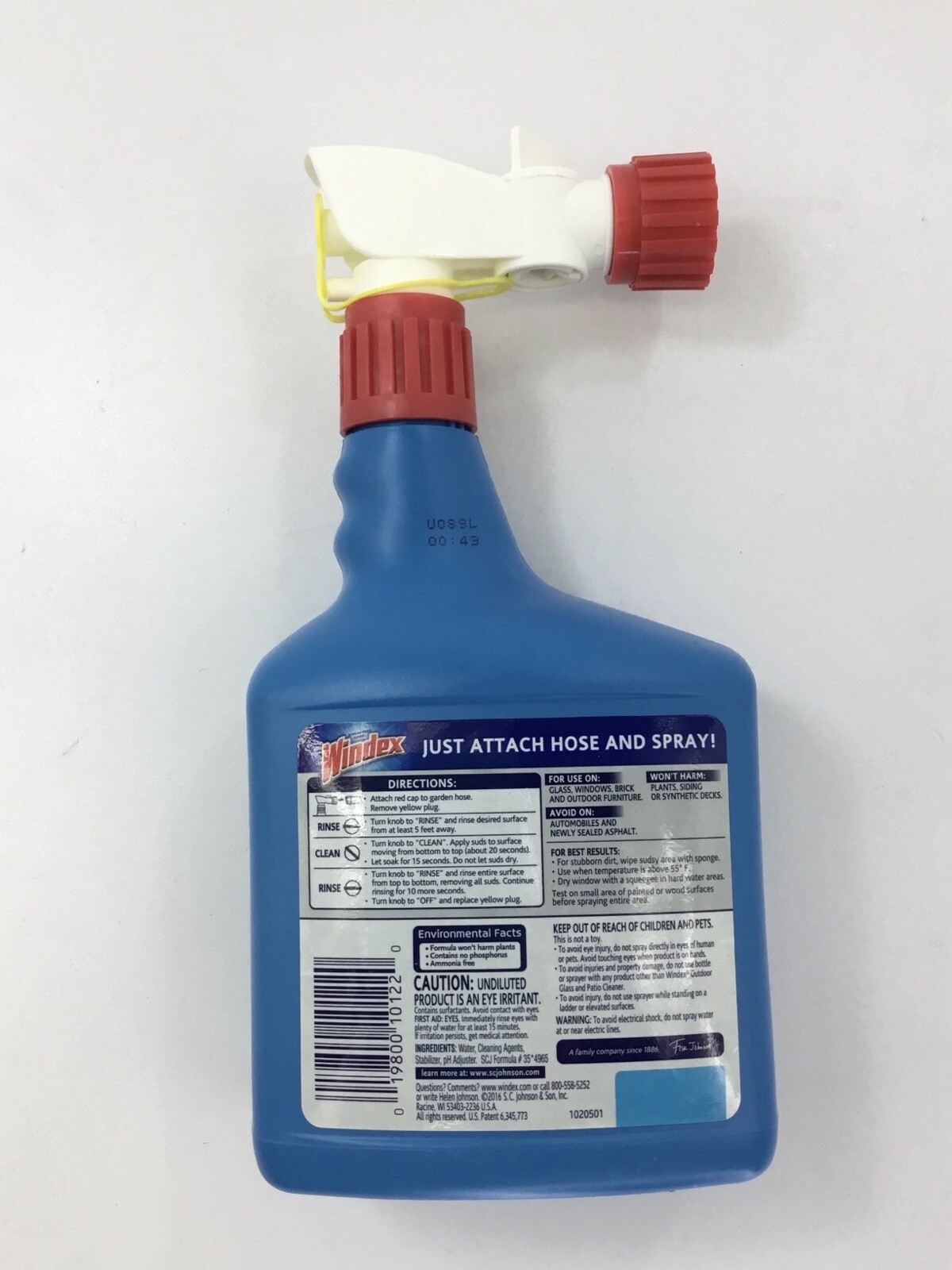 Windex Outdoor Glass & Patio Cleaner, 32oz Streak Free Shine Attaches to hose