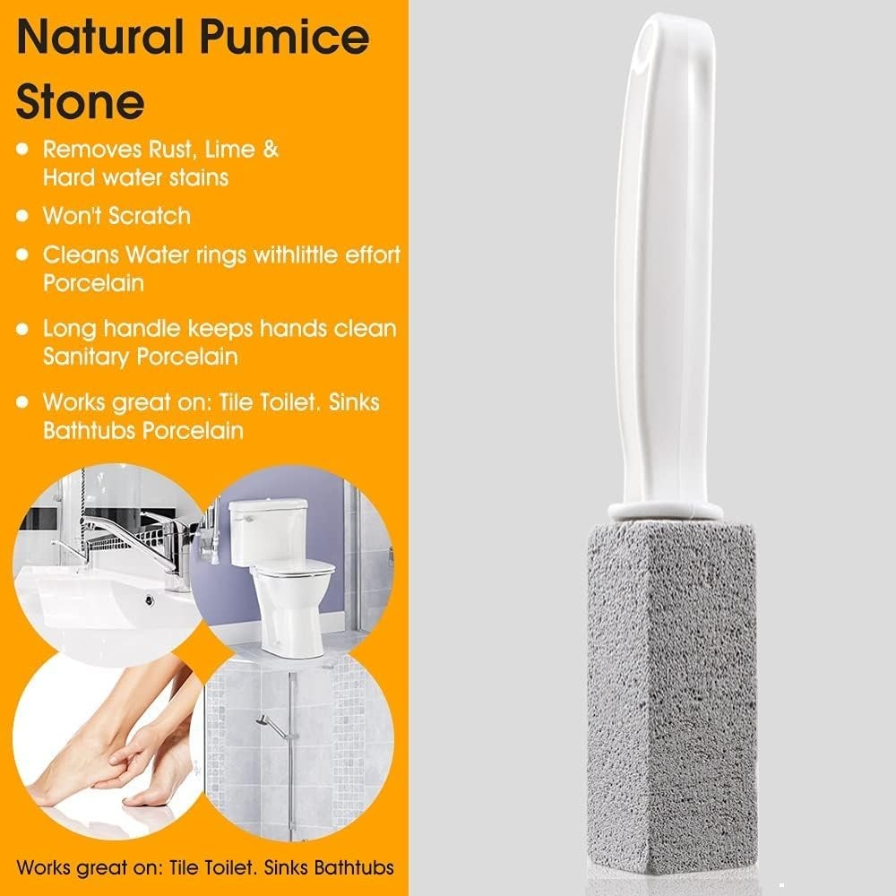 Versatile 2-Pack Pumice Stone Hard Water Cleaner for Toilets, Sinks & Tubs