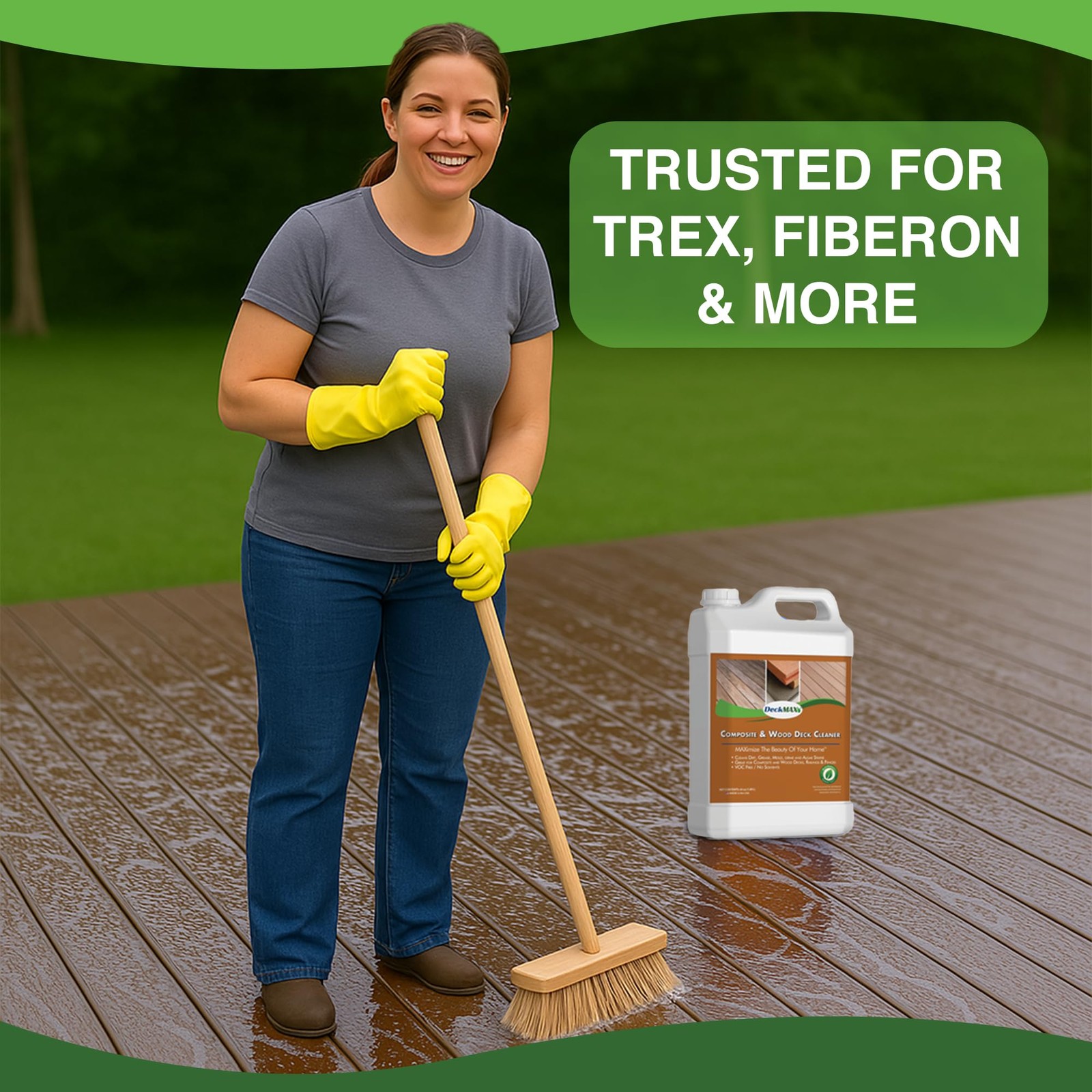 Premium Deck Cleaner Kit | Deck Cleaner and Mildew Remover | Cleans up to 1,5…