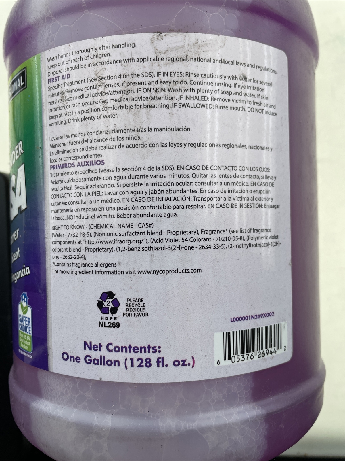 MARVALOSA Fresh Lavender Multi-Purpose Cleaner & Deodorizer – Gallon Bottle