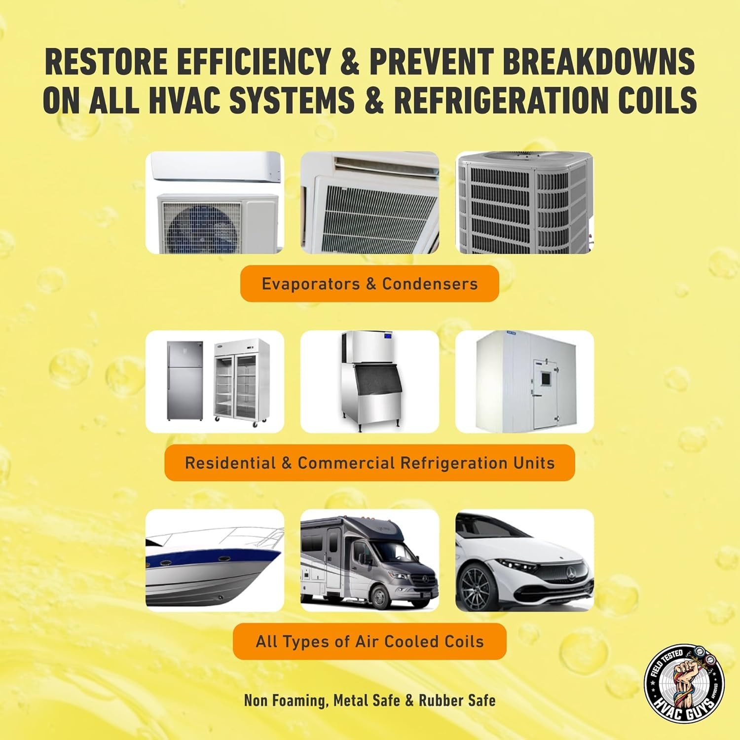 HD Power AC Coil Cleaner for All Condensers & Evaporators | No Rinse Evaporat…