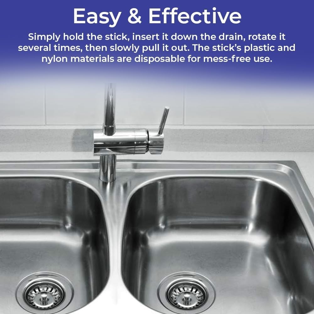 Efficient Drain Cleaning Sticks 19.5 Inch Long for Hair and Grime Removal
