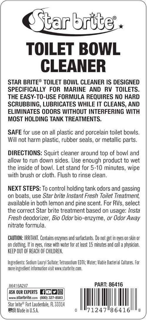 Toilet Bowl Cleaner – Formulated for Boat, RV & Portable Use – Removes Stains fr
