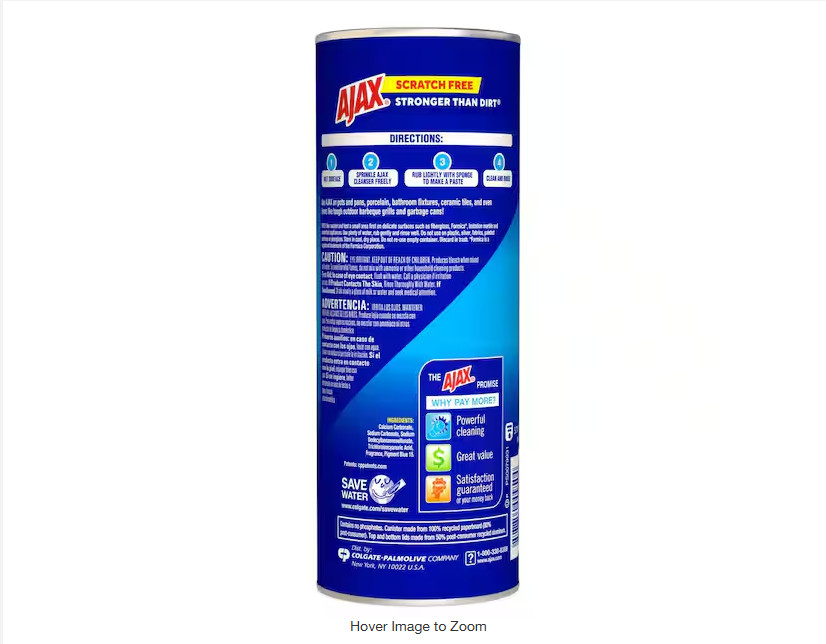 Ajax Powder Cleanser with Bleach, Scratch-Free Formula, 21 oz Bottle