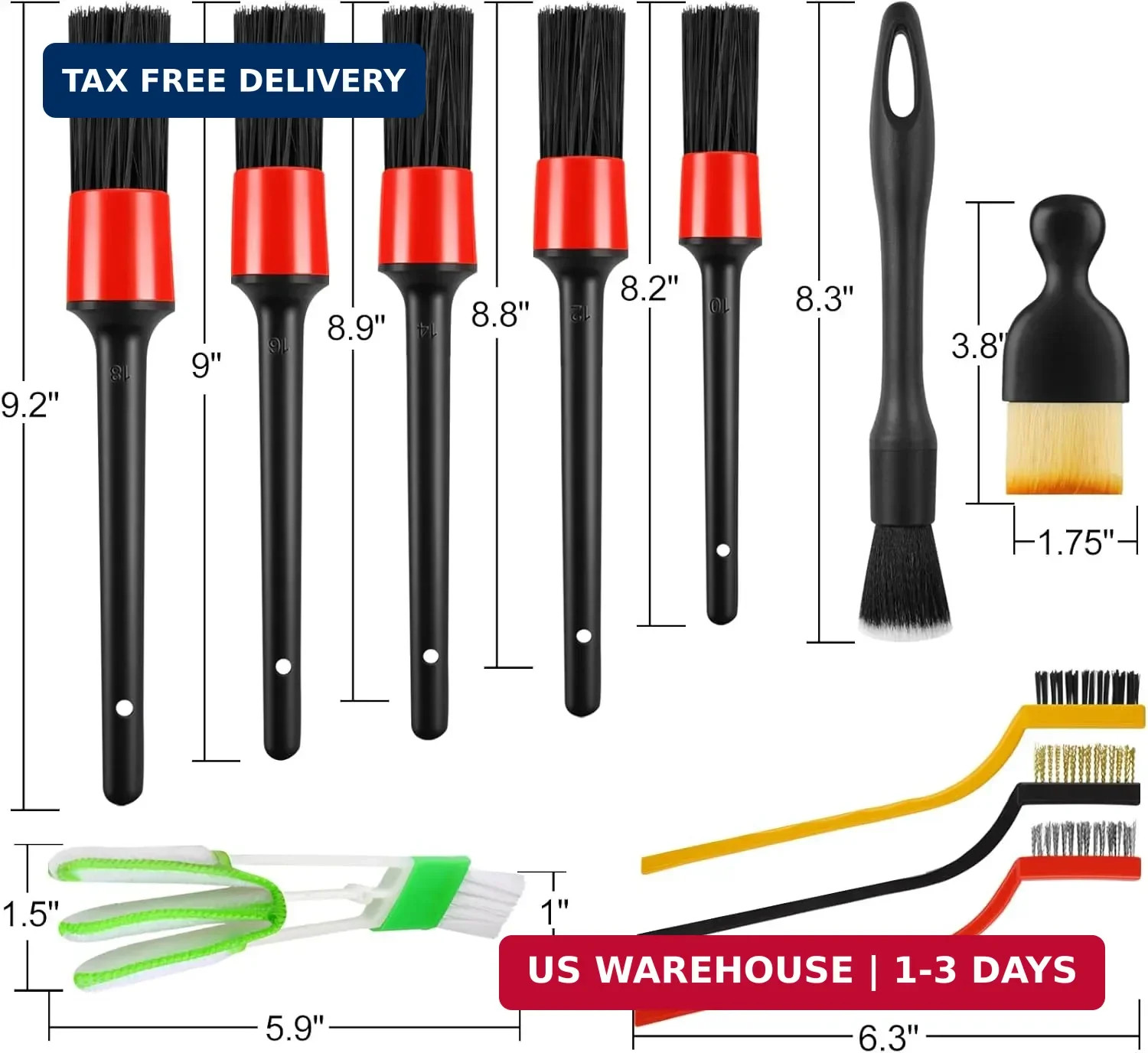 13PCS Car Detailing Brush Set, Car Detailing Brush Kit, Ultra No Soft Scratch