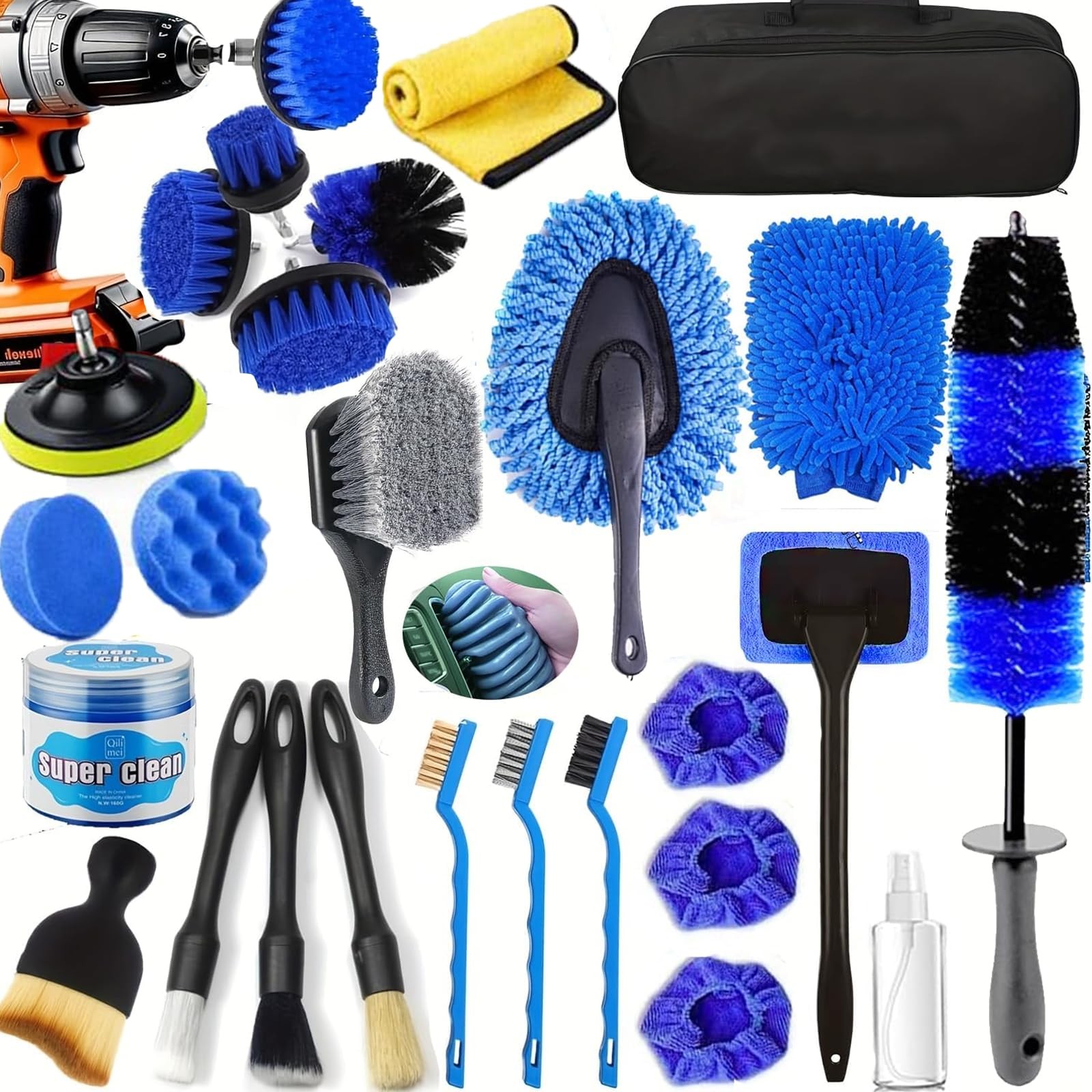 26Pcs Car Detailing Kit, Car Detailing Brush Set, Auto Detailing Drill Brush …