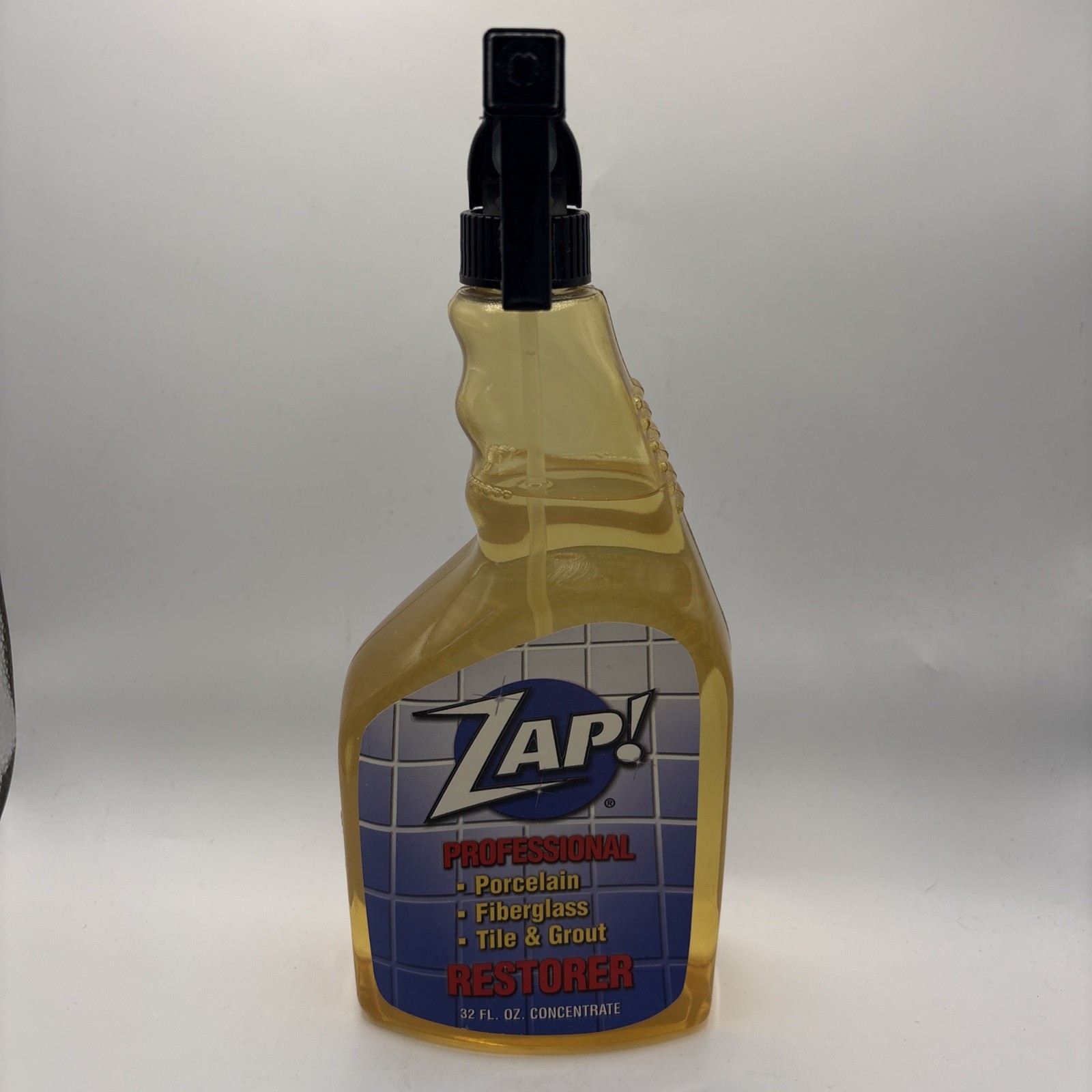 ZAP! PROFESSIONAL RESTORER Tile Porcelain Grout 32 oz Spray Bottle 95% Full