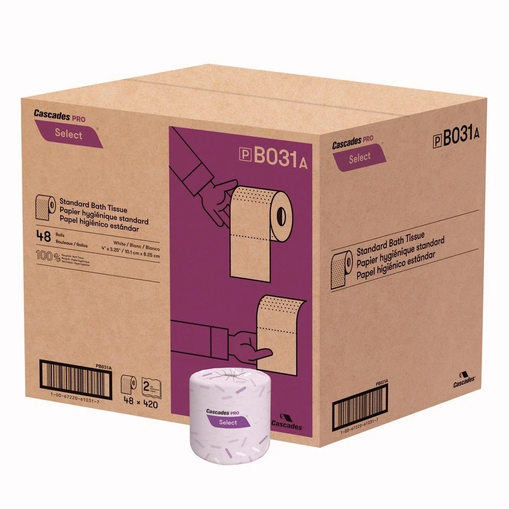 Cascades PRO B031 4″ x 3.25″ Select Standard Bath Tissue – White (48/CT) New