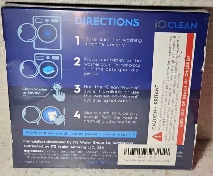 iO Clean Washing Machine Cleaner – 24 Tablets- Compatible With All Machines + HE
