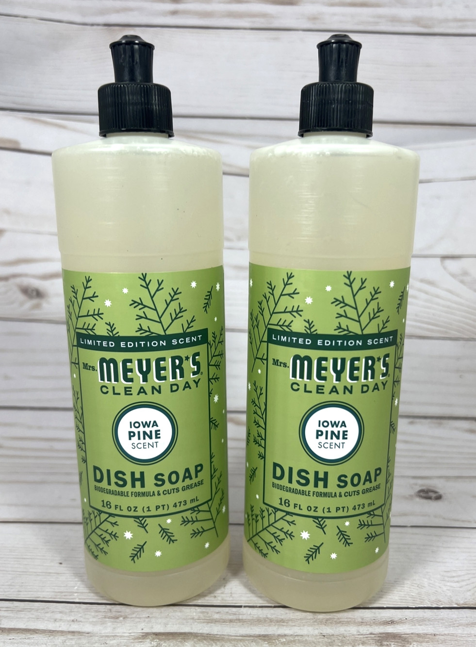 Mrs. Meyer’s Clean Day IOWA PINE Dish Soap Limited Edition Scent 16oz (2 Pack)