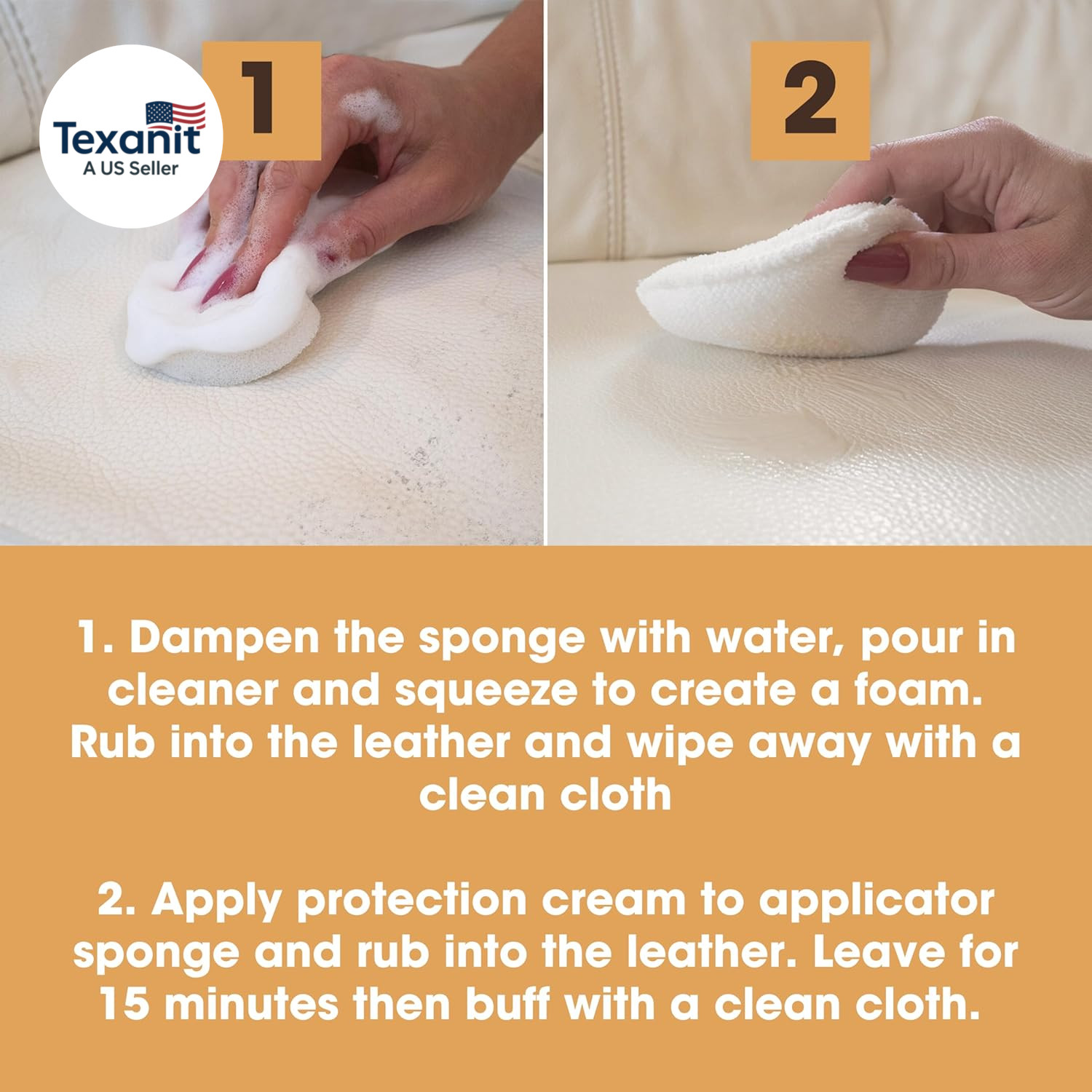 Large Leather Care Kit | Leather Cleaner + Conditioning Protection Cream for Fur