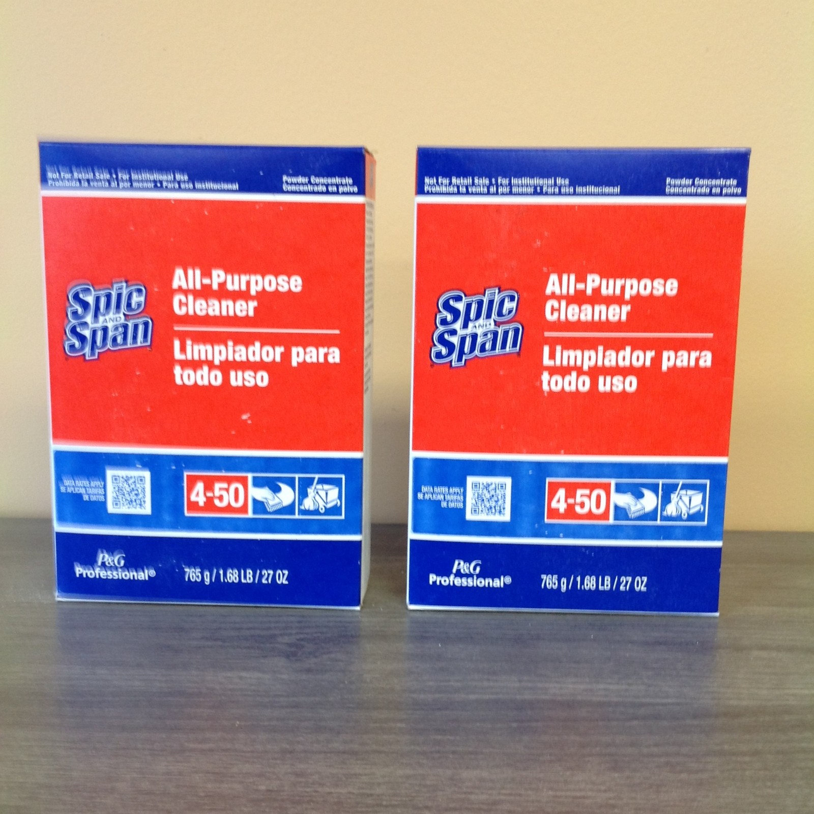 Lot of 2 Boxes Spic and Span 31973EA 27 oz. Box All-Purpose Floor Cleaner New