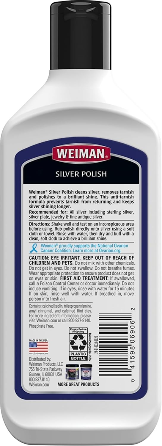Professional 3-in-1 Silver Cleaner & Polish – 8 Oz Anti-Tarnish Liquid Shine