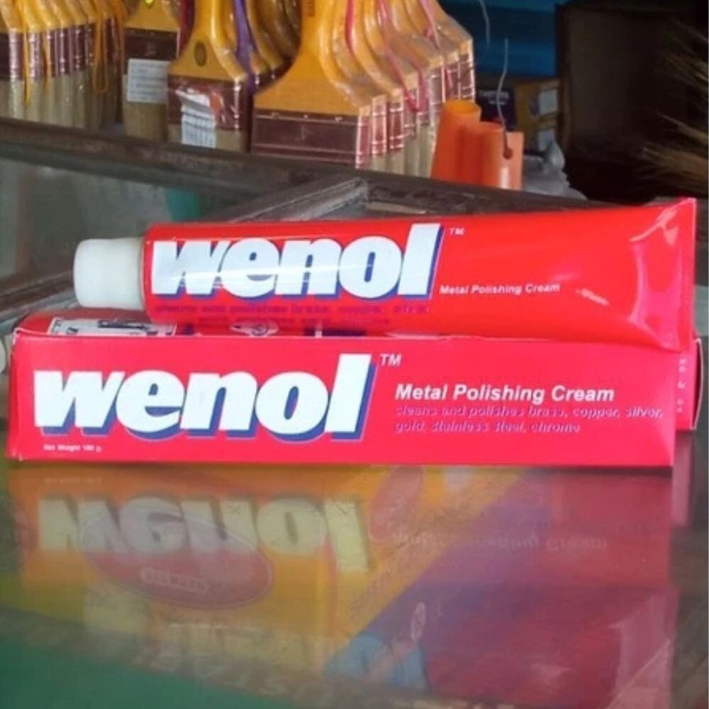 WENOL Metal Polishing Cream Brass Silver Stainless Steel Aluminum Gold 100 g x 3