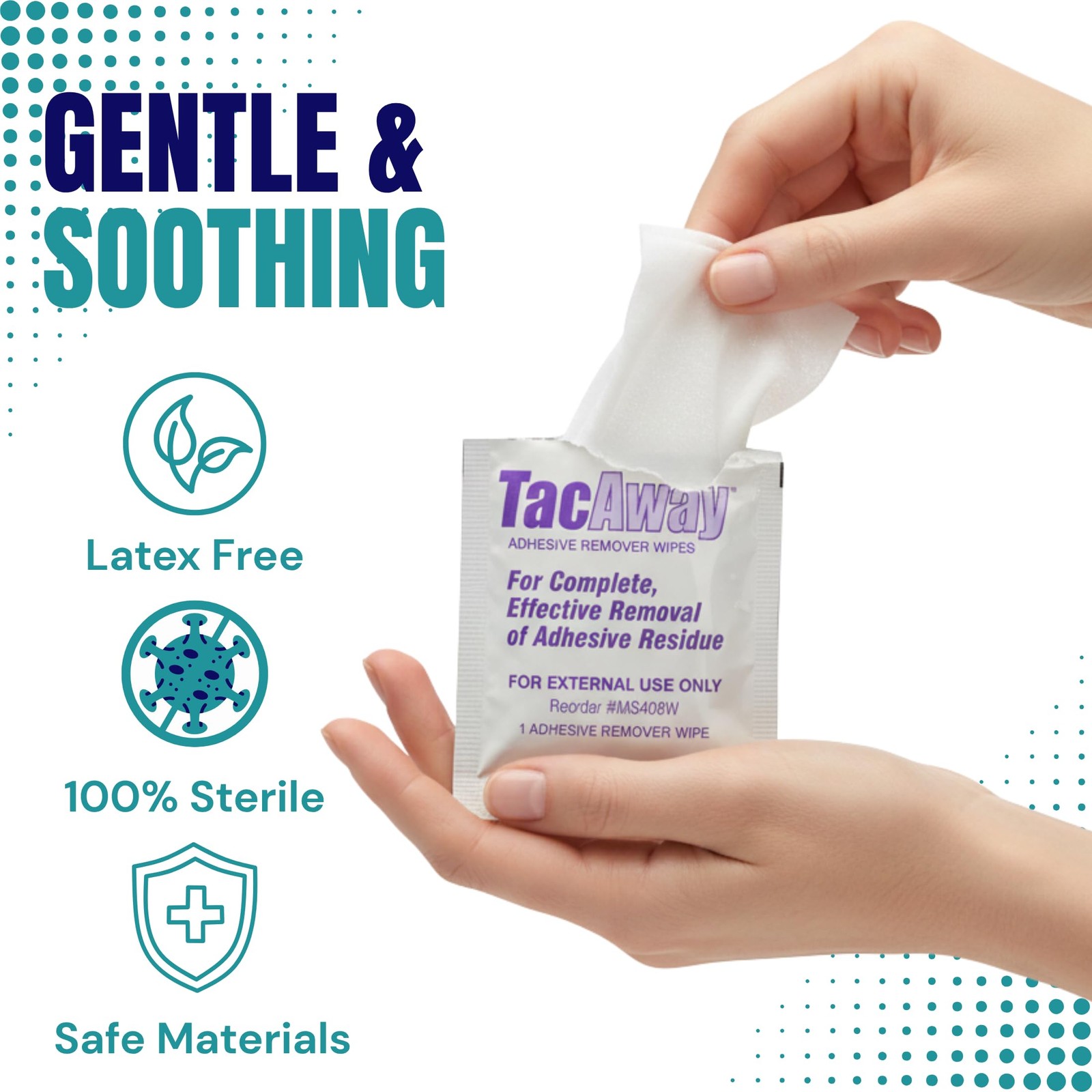 Trms408W – Tacaway Adhesive Remover Wipe, Non-Acetone, 50/Box