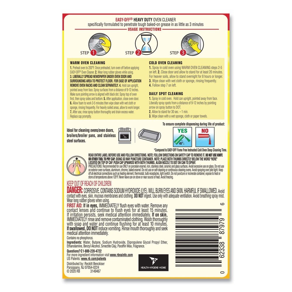 EASY-OFF 62338-87979 14.5 oz Heavy Duty Oven Cleaner – Fresh Scent New