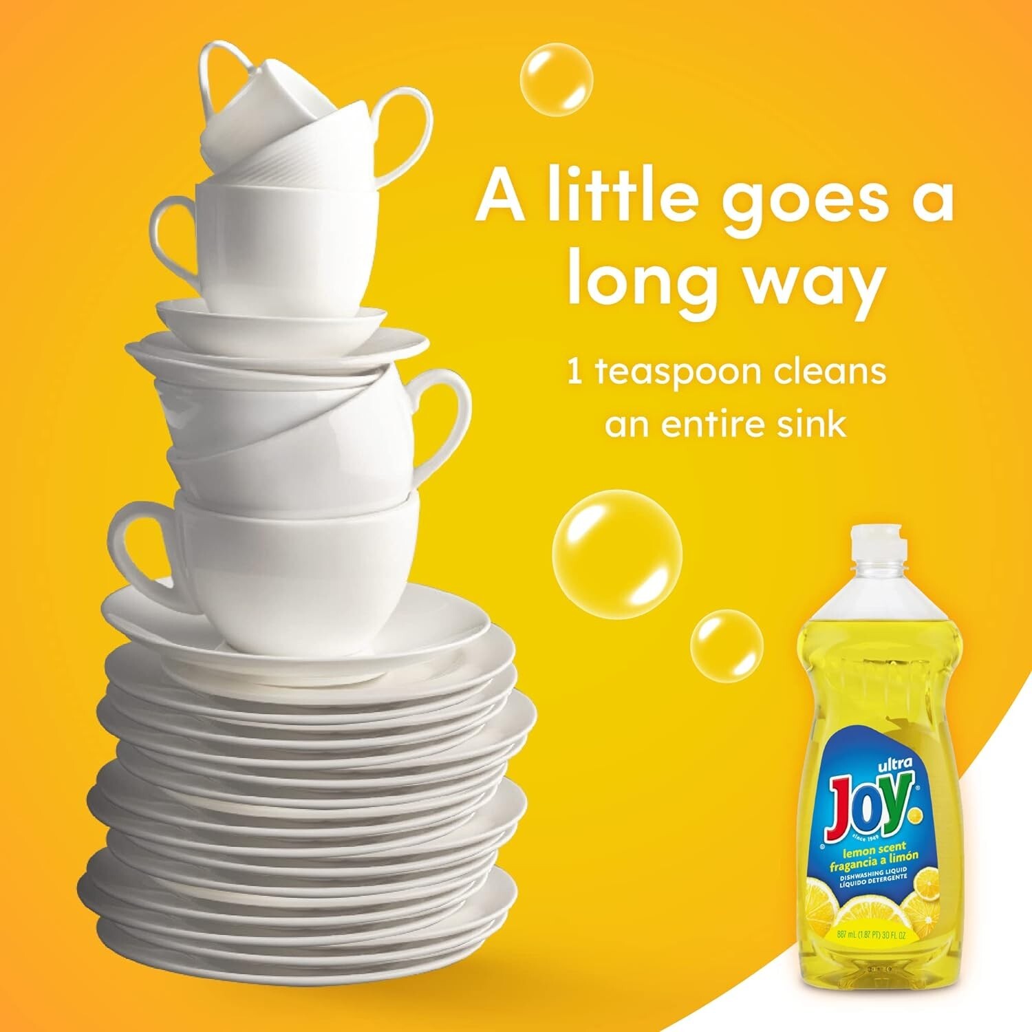 JOY Ultra Grease Cutting Dishwashing Dish Detergent Liquid Soap Lemon Scent 30OZ