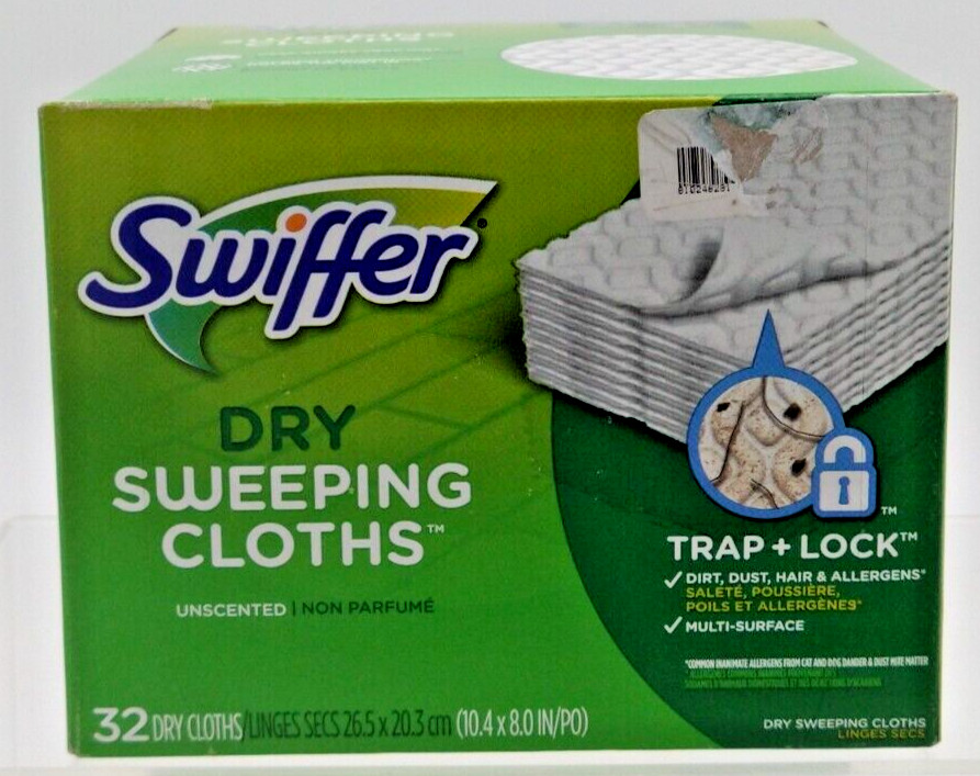 32-Count Swiffer Dry Sweeping Cloth Refills Unscented Floor Mop Pads New Sealed