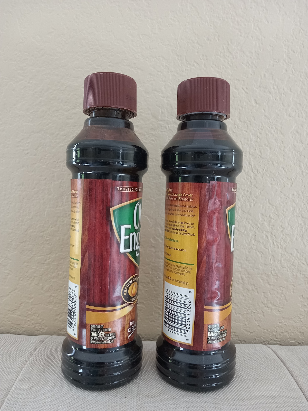 Two New Old English Scratch Cover For Dark Woods, Each Bottle 8 oz
