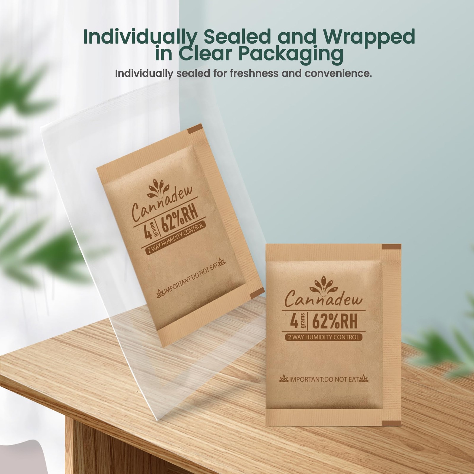 62% RH,4 Gram (10 pcs) Two-Way Humidity Control Packs, Kraft Paper Wrapped