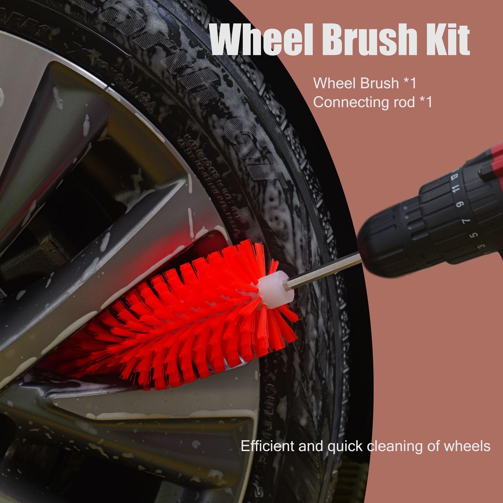 Wheel Brush Soft Drill Cleaner Highly Dense Rim Wheels Rims Engines Exhaust