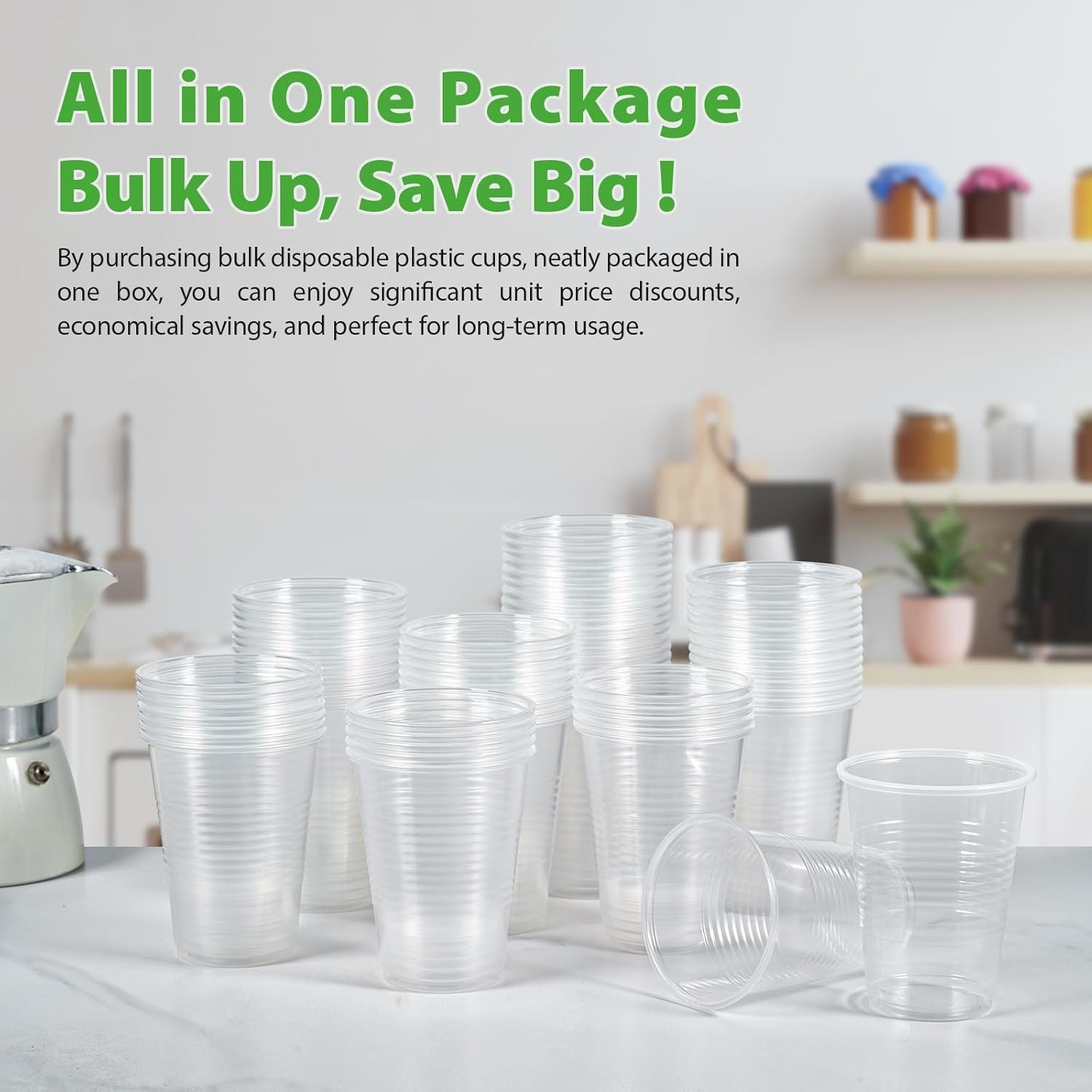 Lilymicky 1000 PACK 7 oz Clear Plastic Cups, 7 Ounce Disposable Drinking Cups