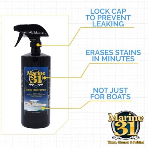 Mildew Stain Remover Cleaner 32 oz for Boat Home Patio Vinyl Tile Grout