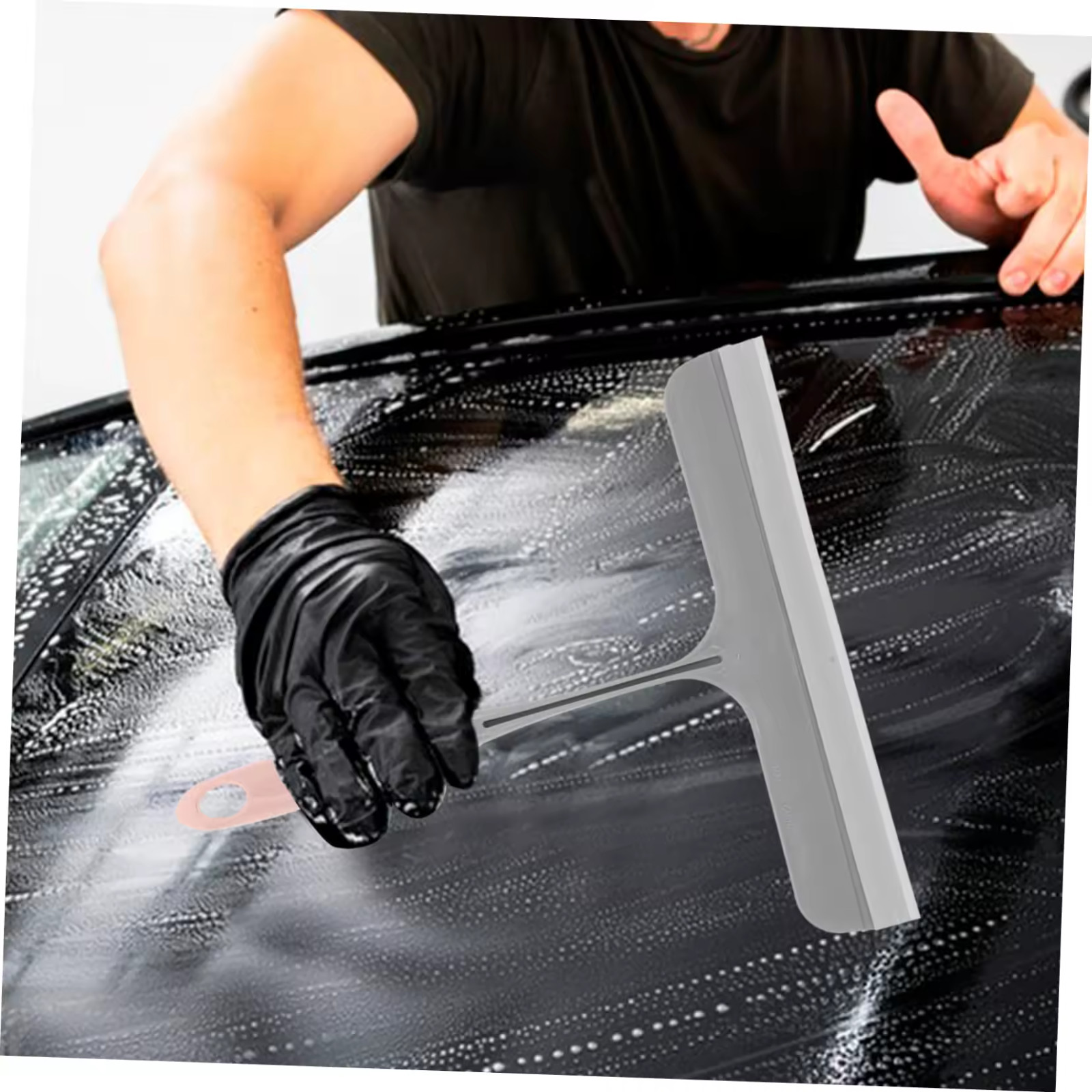 Silicone Scraper Wiper for Window Glass, Shower Doors Countertops & Car Cleaning