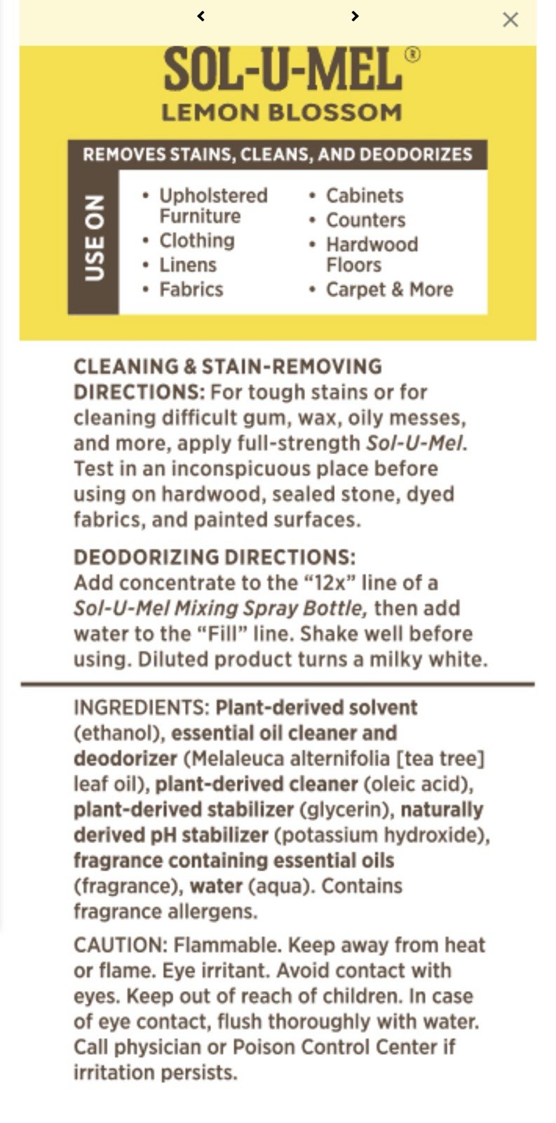 Melaleuca Sol-U-Mel® 3-in-1 Cleaner: Lemon Blossom 8 Fl Oz 237mL